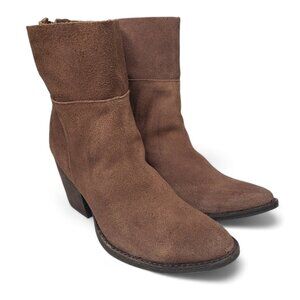 Matisse Shamus Suede Booties Women's Slouchy Patch Panel Boho Country Pointy 8W